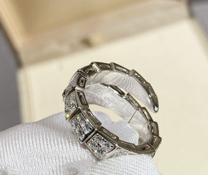 [⭐Aura]SERPENTI RING SILVER DIAMOND PAVED