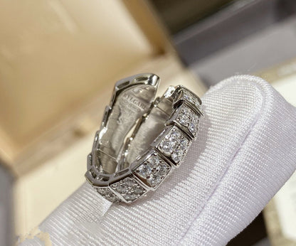 [⭐Aura]SERPENTI RING SILVER DIAMOND PAVED