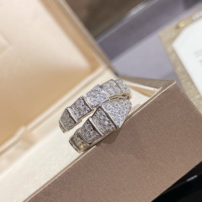 [⭐Aura]SERPENTI RING SILVER DIAMOND PAVED