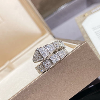 [⭐Aura]SERPENTI RING SILVER DIAMOND PAVED