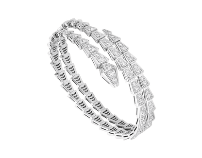 [⭐Aura]SERPENTI BRACELET SILVER DIAMOND DOUBLE ROW