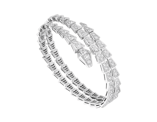 [⭐Aura]SERPENTI BRACELET SILVER DIAMOND DOUBLE ROW