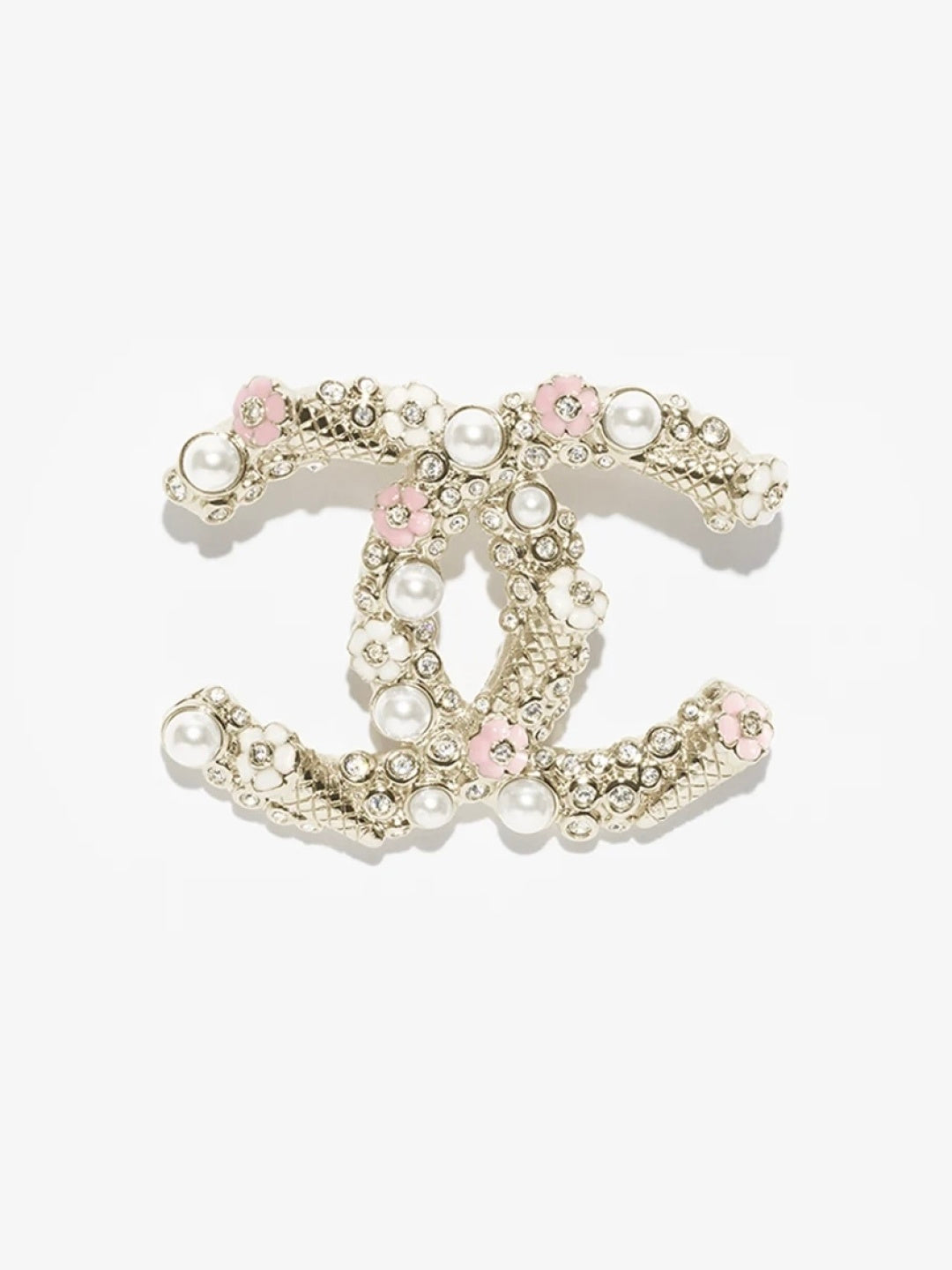 [⭐Aura]26C Pink-White Enamel Ice Cream Cone Double C Brooch