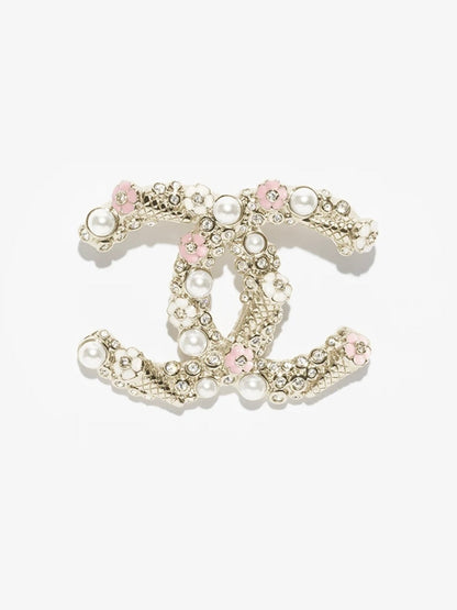 [⭐Aura]26C Pink-White Enamel Ice Cream Cone Double C Brooch