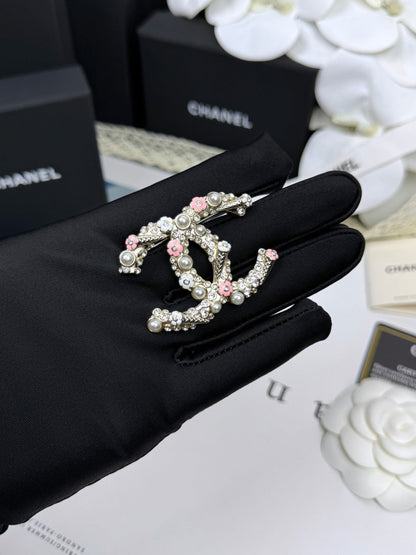 [⭐Aura]26C Pink-White Enamel Ice Cream Cone Double C Brooch