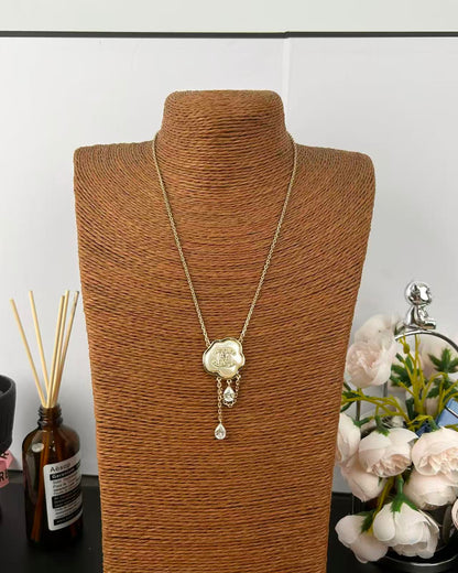 [⭐Aura]Cloud Pearl Mother-of-Pearl Diamond Chain Pendant Necklace