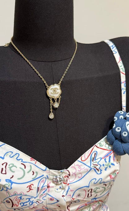 [⭐Aura]Cloud Pearl Mother-of-Pearl Diamond Chain Pendant Necklace