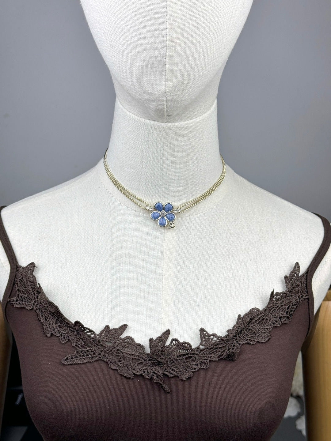 [⭐Aura]New Blue Floral Double-Layer Necklace