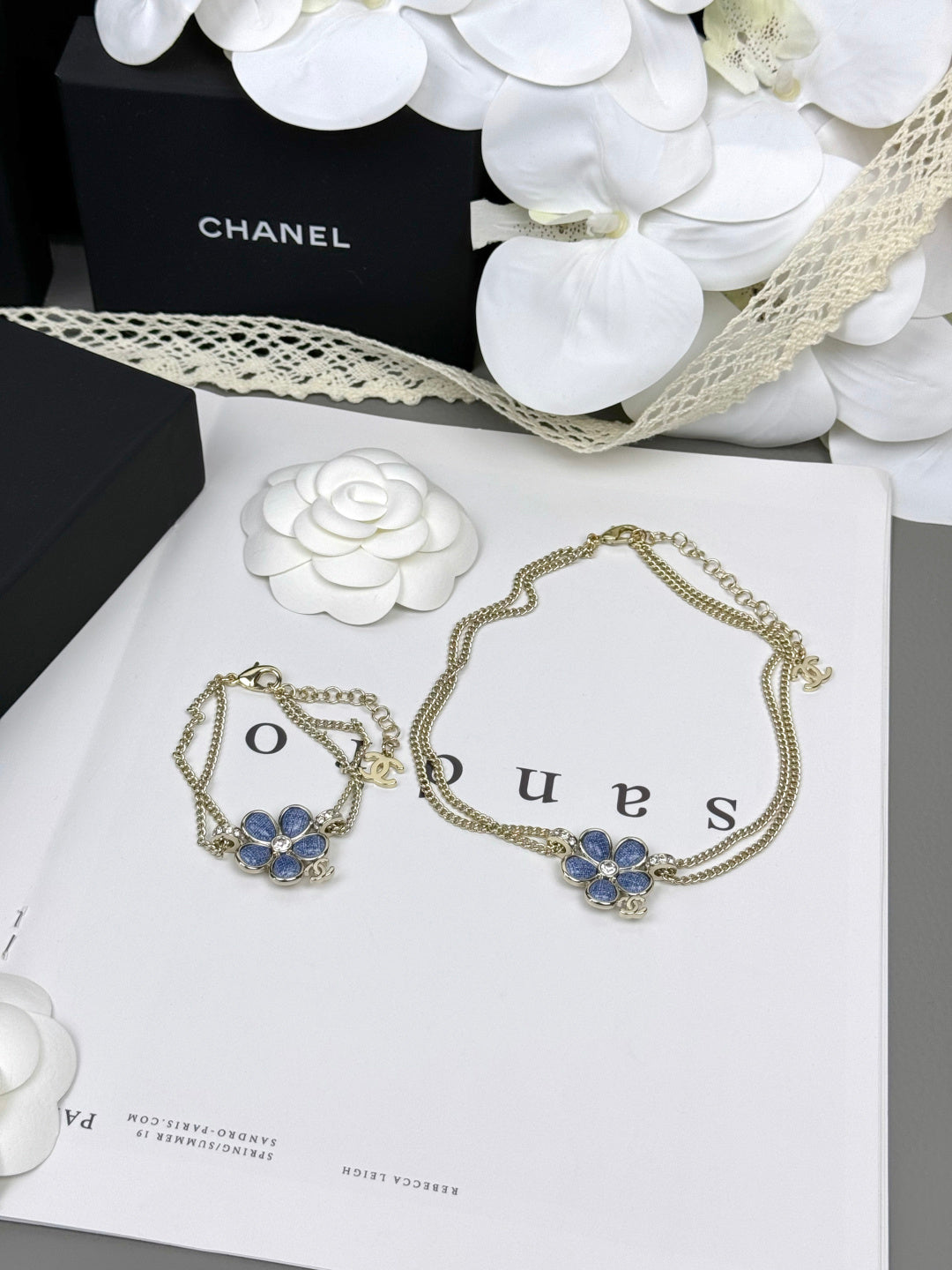 [⭐Aura]VOLTE New Blue Floral Double-Layer Bracelet