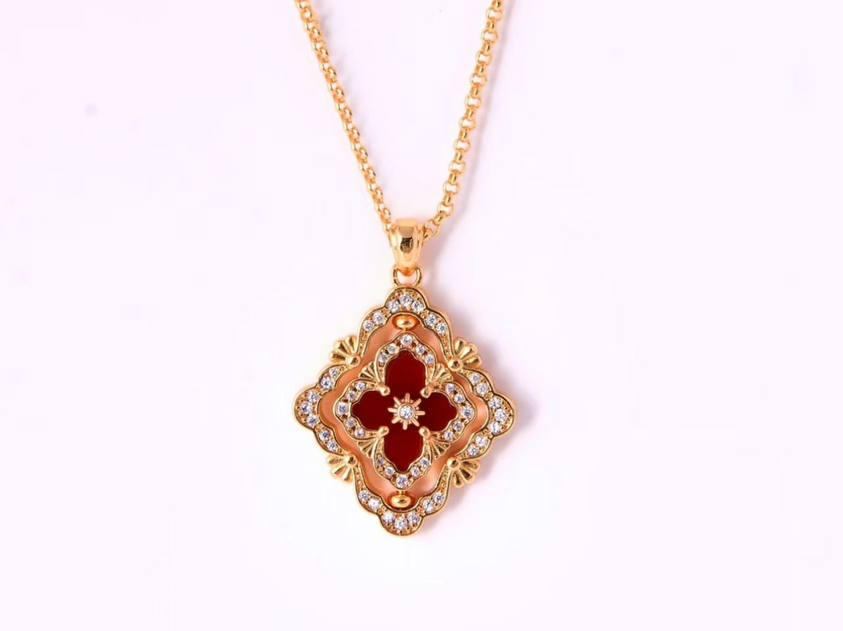 [⭐Aura] B.C.L ENAMEL ROTATING SINGLE-DIAMOND NECKLACE（Various colors）