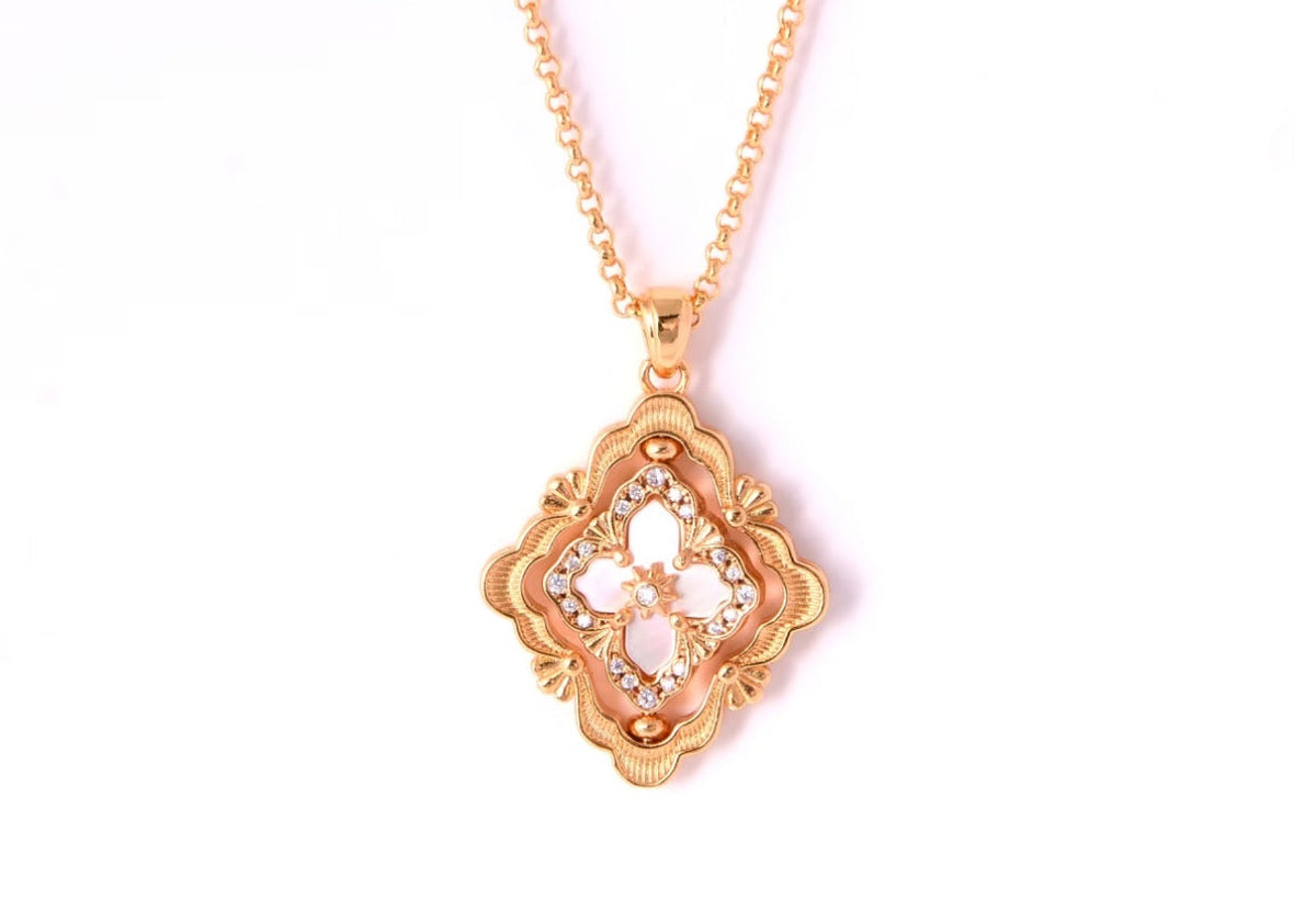 [⭐Aura] B.C.L ENAMEL ROTATING SINGLE-DIAMOND NECKLACE（Various colors）