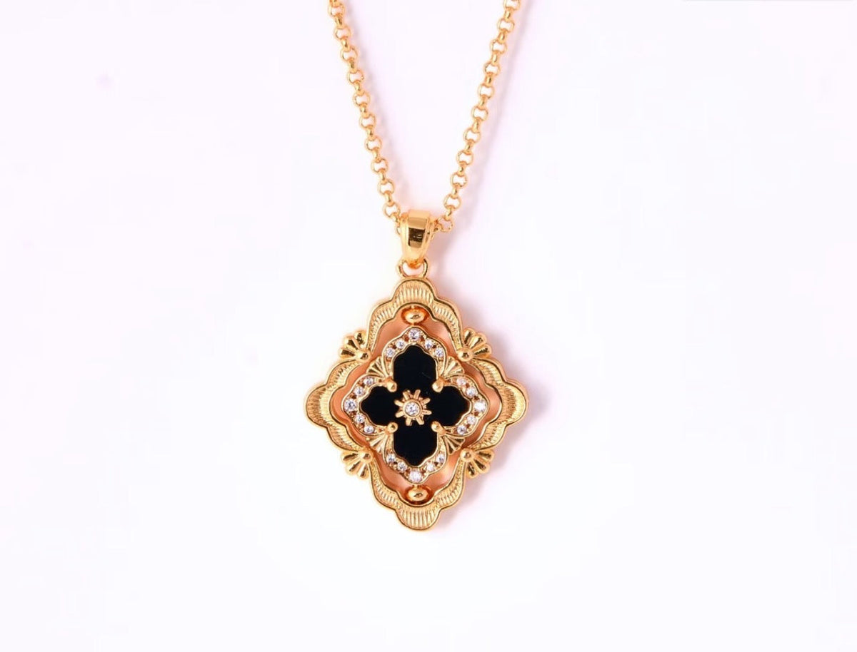 [⭐Aura] B.C.L ENAMEL ROTATING SINGLE-DIAMOND NECKLACE（Various colors）