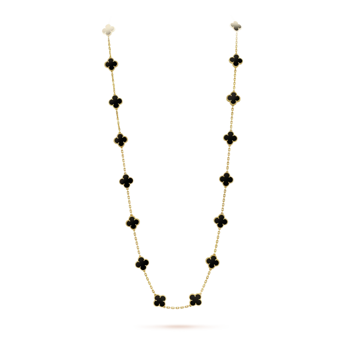 [⭐Aura]CLOVER 20 MOTIFS ONYX NECKLACE