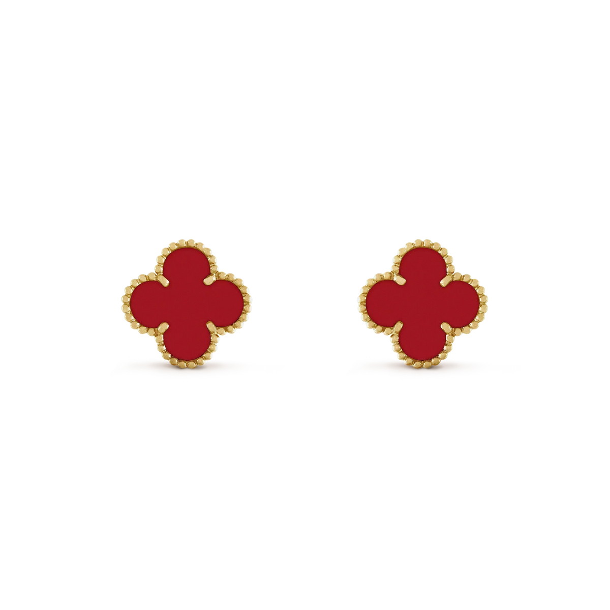 [⭐Aura]CLOVER MINI 9.5MM CARNELIAN EARRINGS
