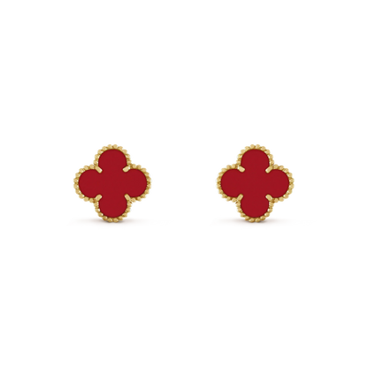 [⭐Aura]CLOVER MINI 9.5MM CARNELIAN EARRINGS