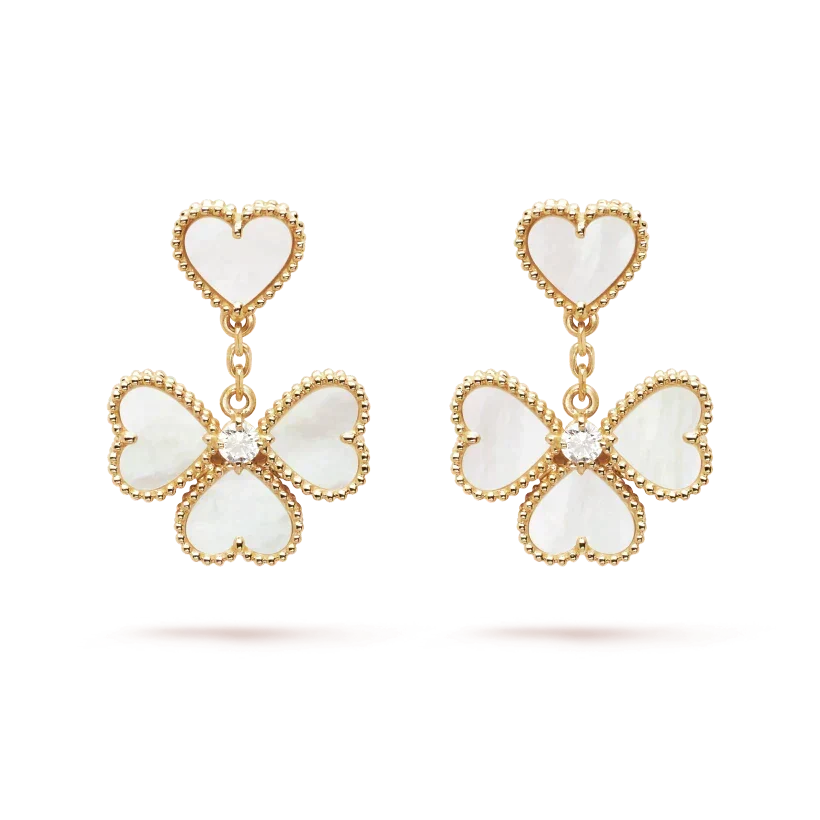 [⭐Aura]CLOVER SWEET WHITE MOP EARRINGS