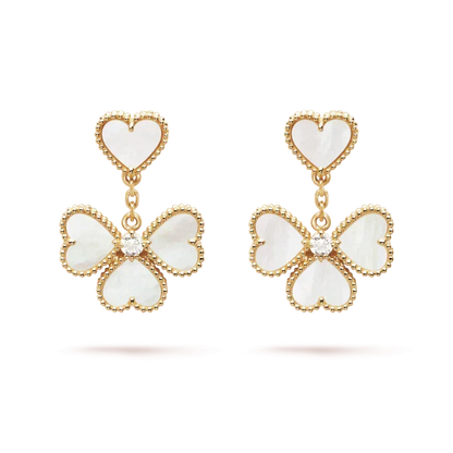 [⭐Aura]CLOVER SWEET WHITE MOP EARRINGS