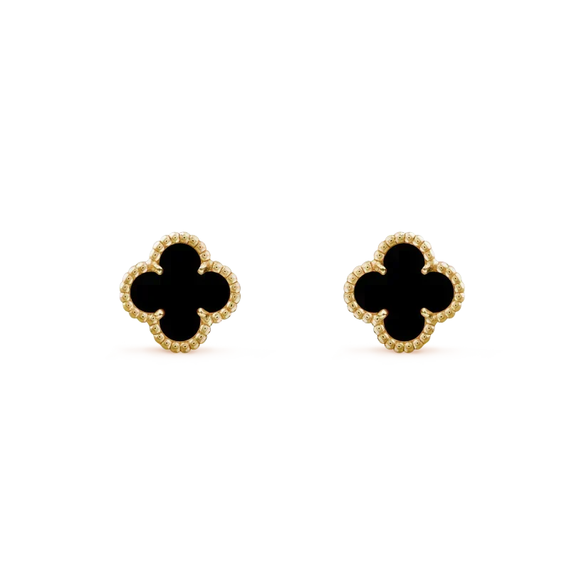 [⭐Aura]CLOVER MINI 9.5MM BLACK MOP EARRINGS