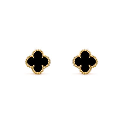 [⭐Aura]CLOVER MINI 9.5MM BLACK MOP EARRINGS