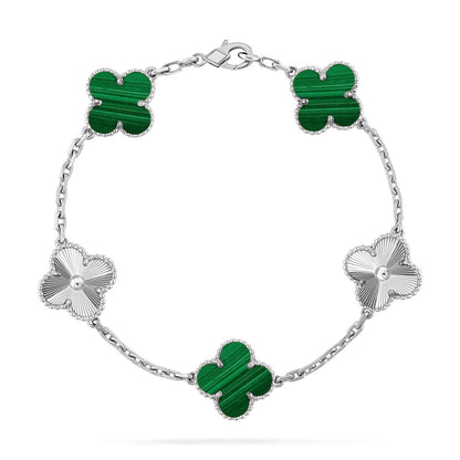 [⭐Aura] CLOVER 5 MOTIF MALACHITE BRACELET COLLECTION