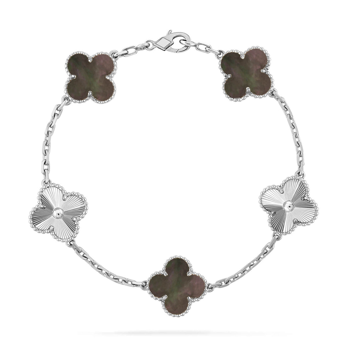 [⭐Aura] CLOVER 5 MOTIF GRAY MOP BRACELET COLLECTION