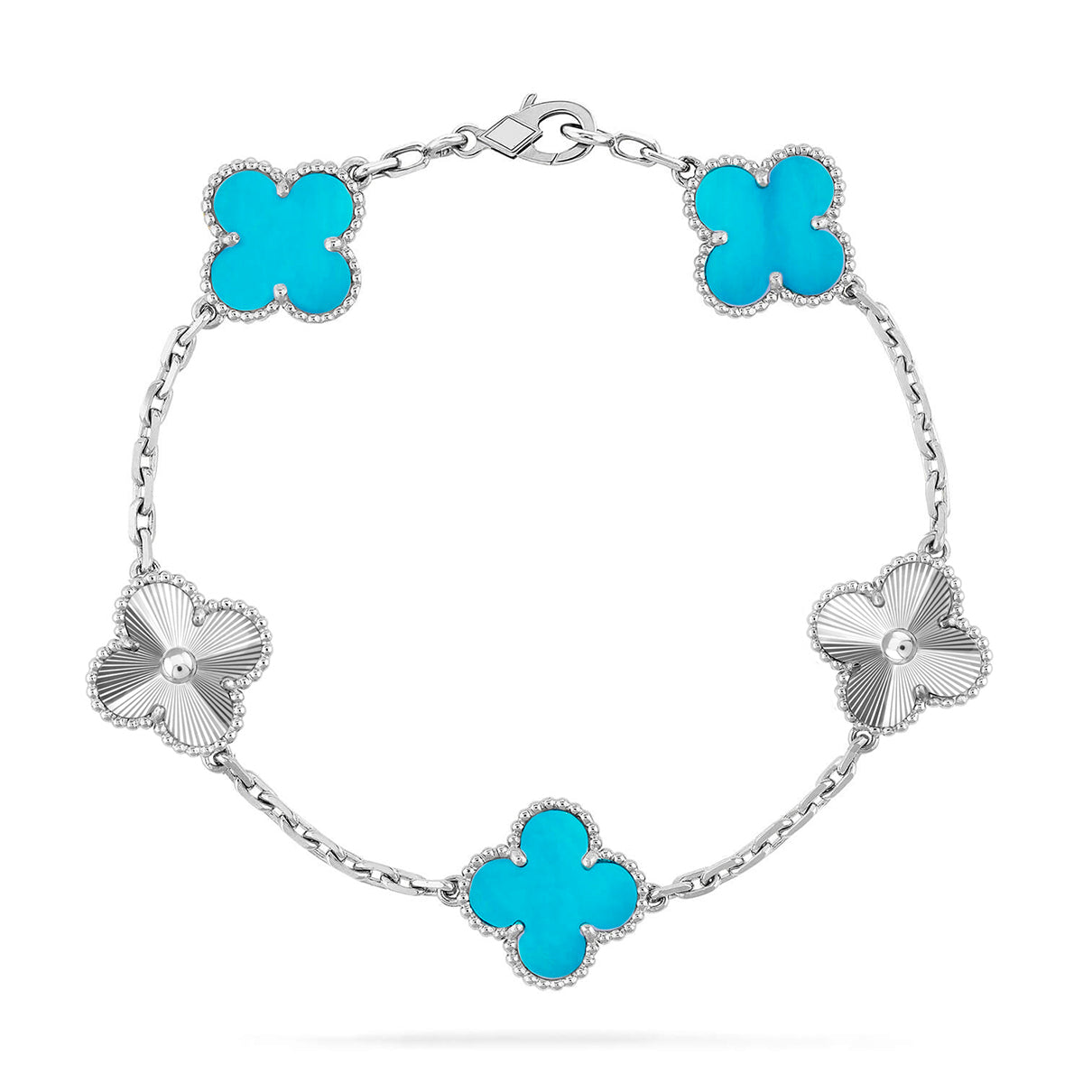 [⭐Aura] CLOVER 5 MOTIF TURQUOISE BRACELET COLLECTION