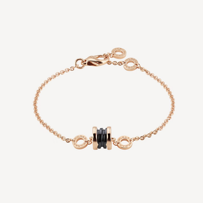 [⭐Aura]ZERO 1 SOFT PINK GOLD AND BLACK CERAMIC BRACELET