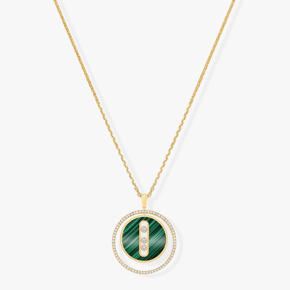 [⭐Aura]Demo MOVE 3 DIAMOND MALACHITE GOLD DIAMOND NECKLACE