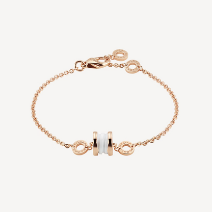 [⭐Aura]ZERO 1 SOFT PINK GOLD AND WHITE CERAMIC BRACELET