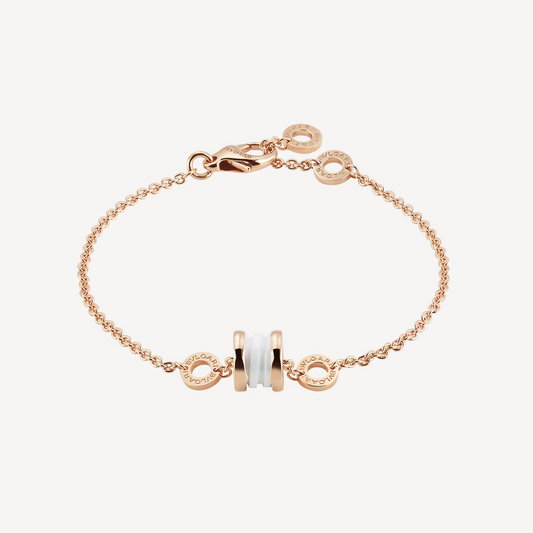 [⭐Aura]ZERO 1 SOFT PINK GOLD AND WHITE CERAMIC BRACELET