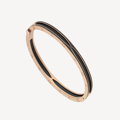 [⭐Aura]ZERO 1 PINK GOLD WITH MATTE BLACK CERAMIC BRACELET