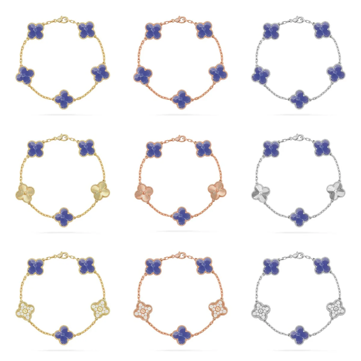 [⭐Aura]CLOVER 5 MOTIF BLUE VEINS BRACELET COLLECTION