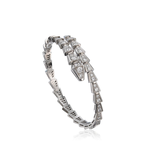 [⭐Aura]SERPENTI BRACELET 6MM SILVER DIAMOND