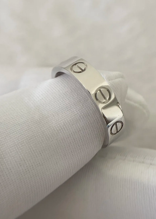 [⭐Aura]LOVE RING 4MM 1 DIAMOND SILVER