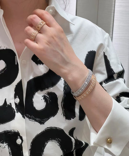 [⭐Aura]2026 WOVEN-PATTERN BRACELET SET WITH FULL DIAMOND INLAY THREE-COLORS