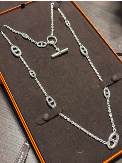 [⭐Aura]Classic Silver Sweater Chain