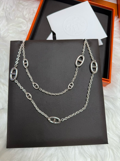 [⭐Aura]Classic Silver Sweater Chain