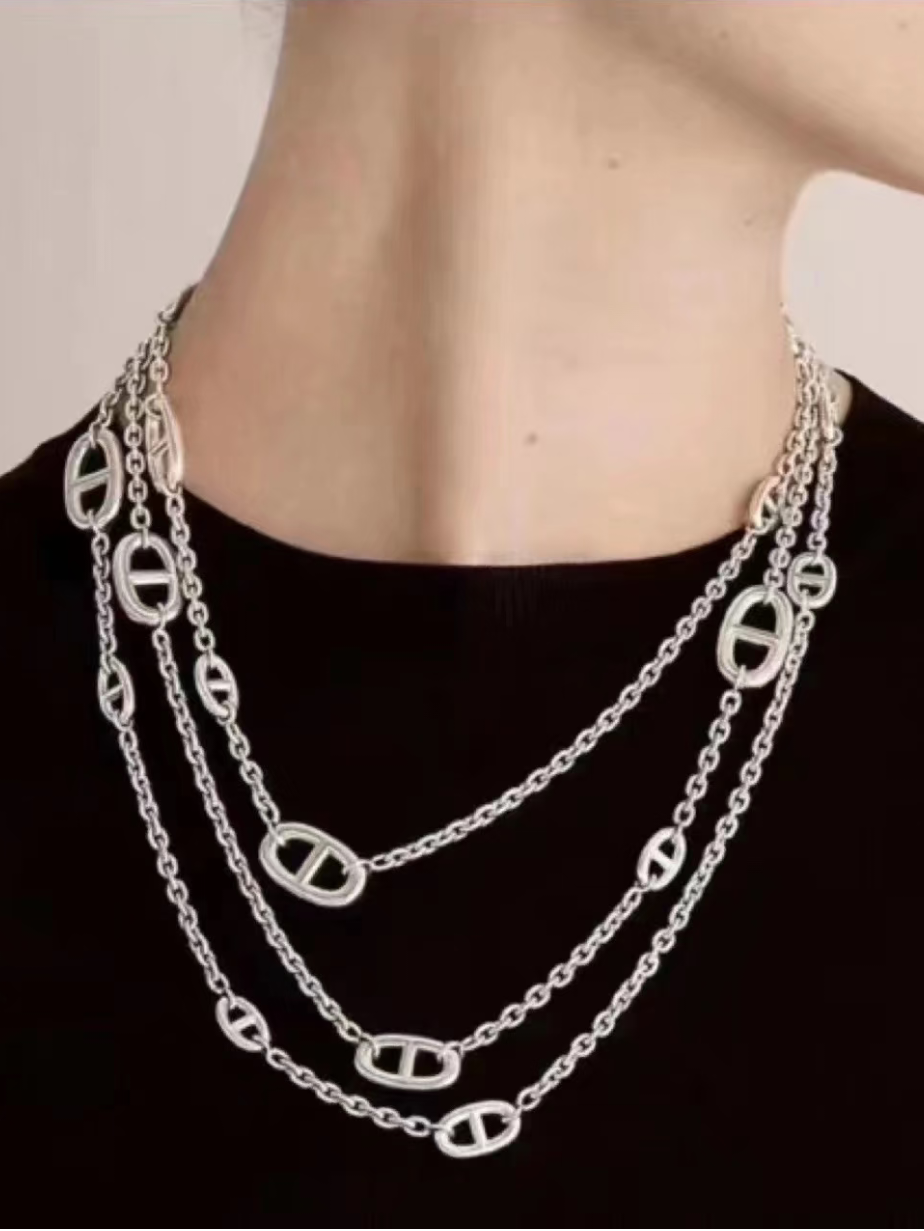[⭐Aura]Classic Silver Sweater Chain