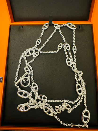 [⭐Aura]Classic Silver Sweater Chain