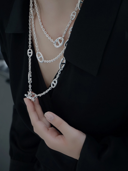 [⭐Aura]Classic Silver Sweater Chain