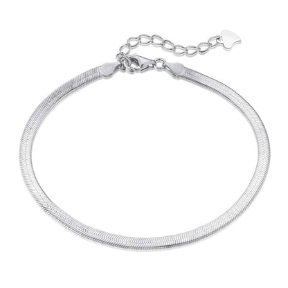 [Aura Jewelry]Flat Snake Bone Chain Blade Necklace
