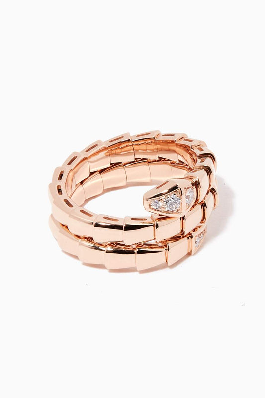[⭐Aura]SERPENTS DOUBLE ROW DIAMOND RING