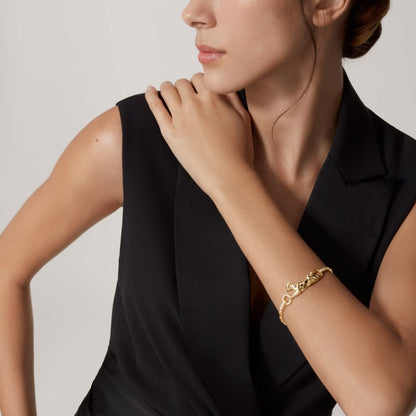 [⭐Aura]PANTHERE HALF DIAMOND ON CHAIN BRACELET