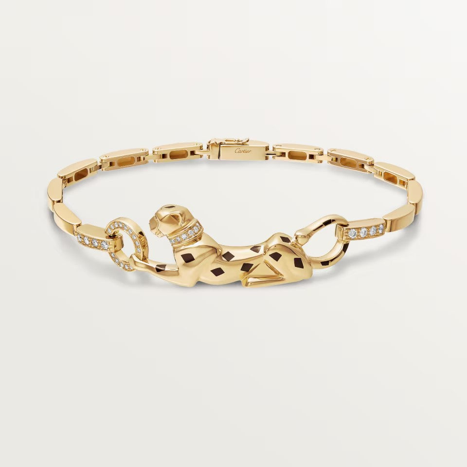 [⭐Aura]PANTHERE HALF DIAMOND ON CHAIN BRACELET