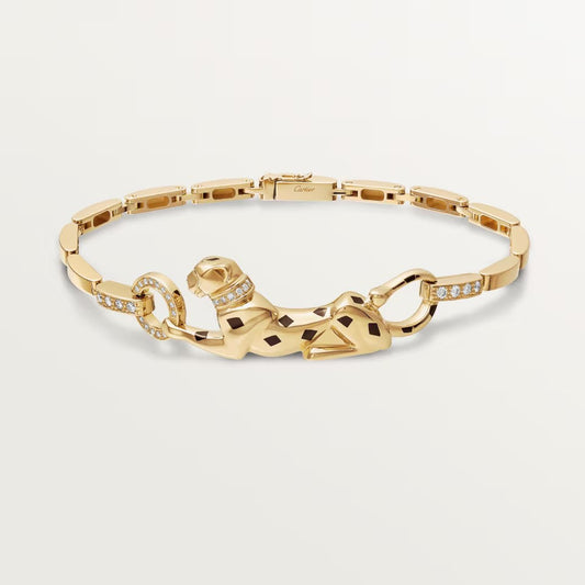 [⭐Aura]PANTHERE HALF DIAMOND ON CHAIN BRACELET