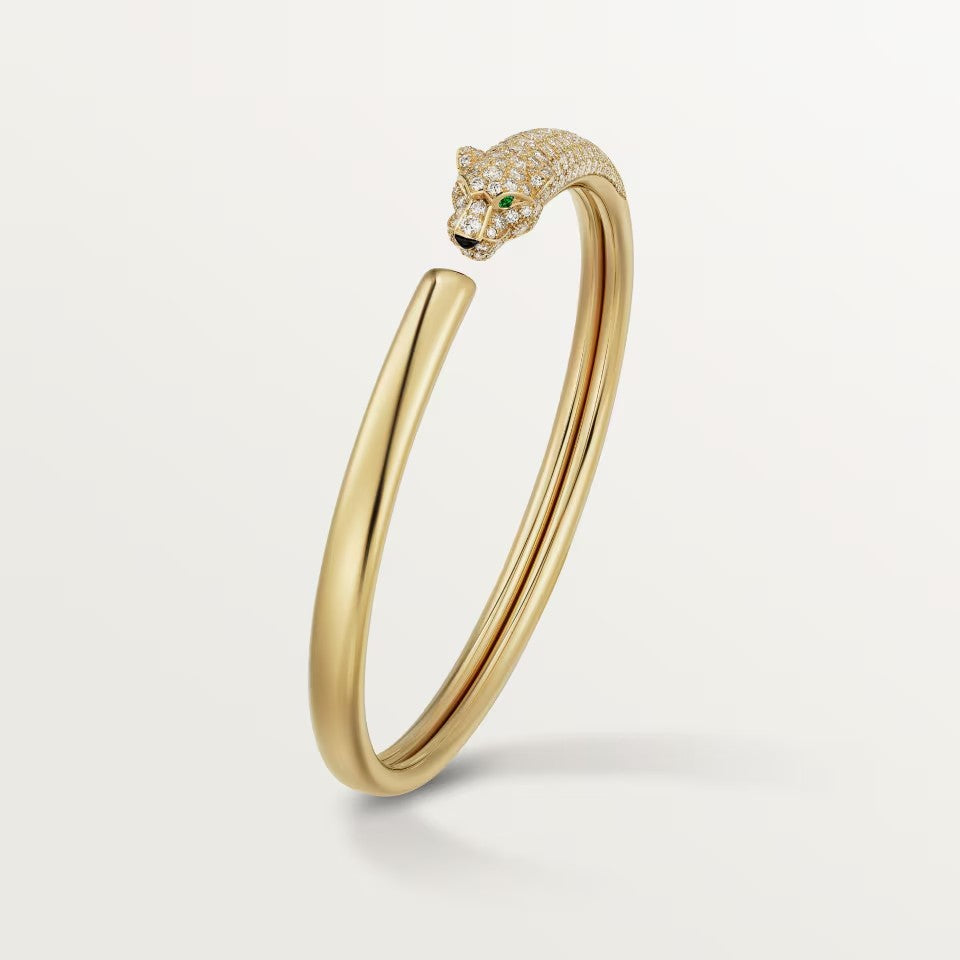 [⭐Aura]PANTHERE HALF DIAMOND OPEN BRACELET