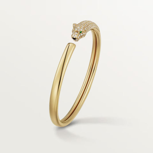 [⭐Aura]PANTHERE HALF DIAMOND OPEN BRACELET