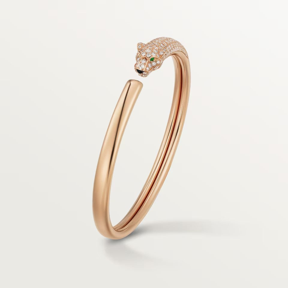 [⭐Aura]PANTHERE HALF DIAMOND OPEN BRACELET