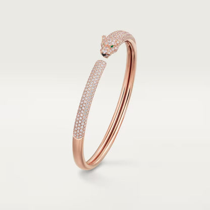 [⭐Aura]PANTHERE FULL DIAMOND OPEN BRACELET