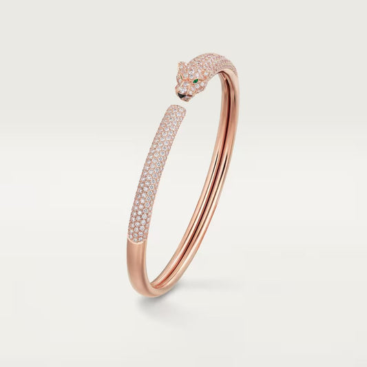 [⭐Aura]PANTHERE FULL DIAMOND OPEN BRACELET
